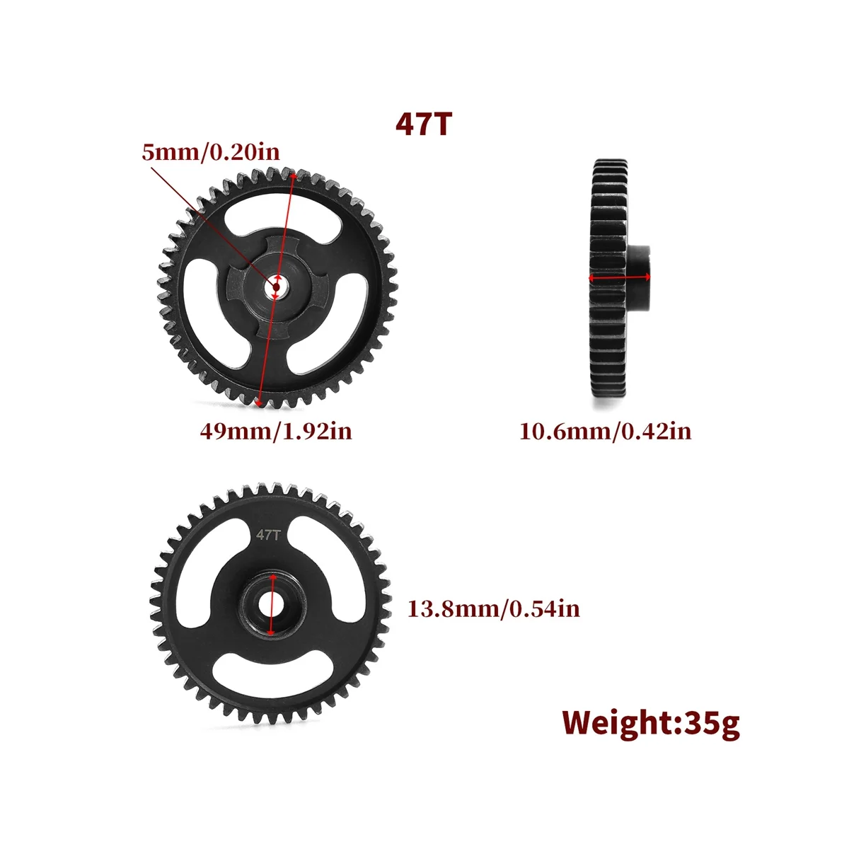 Gehard Staal 47T Tandwiel Hoofdversnelling 76937 76939 77127 Voor Hpi Savage X 4.6 5.9 1/8 Rc Auto Upgrade-Onderdelen