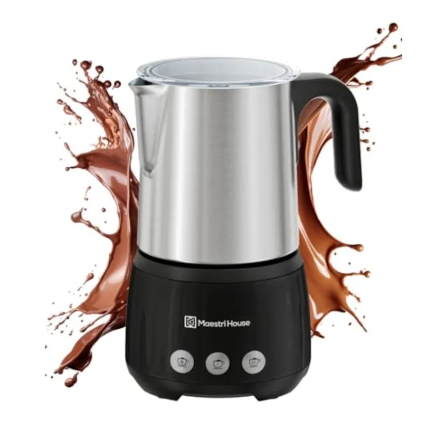 

4-in-1 Electric Milk Frother 16.9OZ 600W Smart Touch Control Hot Cold Foam Maker with Memory Function for Latte Cappuccino Warm