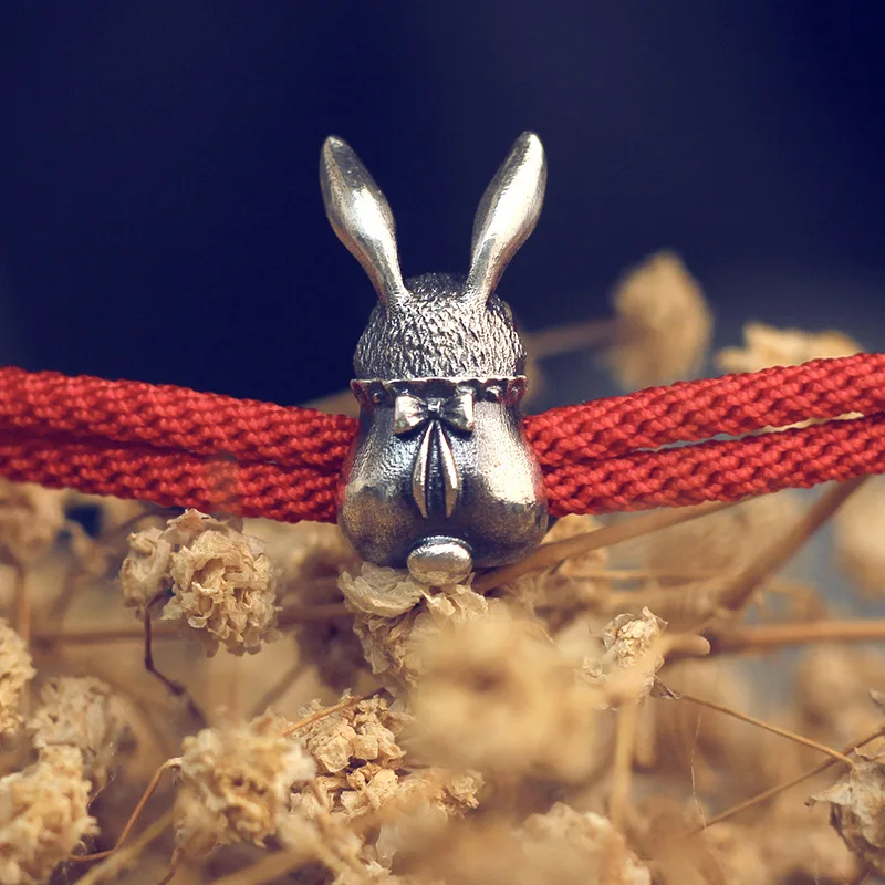 Braccialetto di coniglio di corda rossa di moda braccialetto per donna uomo Pullable regolare braccialetto questo anno animale buoni accessori di