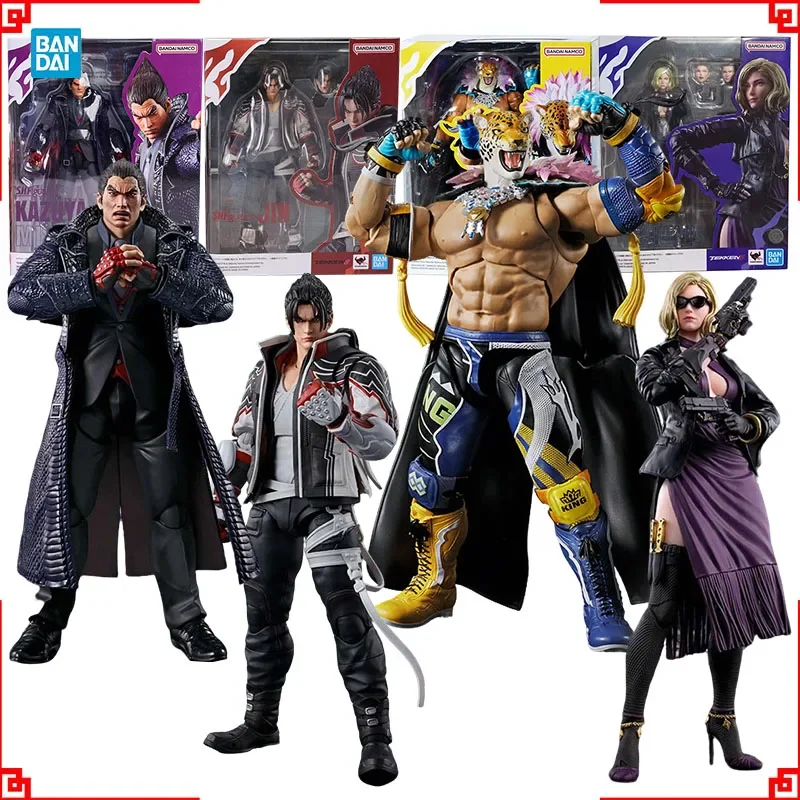 Figura de Anime Bandai Tekken 8 SHF Kazama Mishima King Nina Williams, Figura de Acción Coleccionable, Juguetes de Alta Posibilidad de Poses, Regalo para Niños
