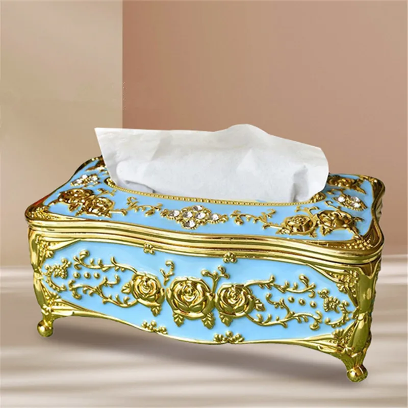 Victorian Decor Facial Tissue Box Holder Cover Bathroom Office, Silver Plastic Tissue Holder