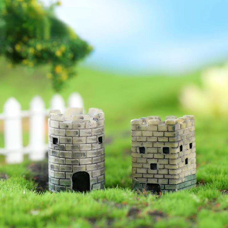 Mini Ancient Castle City Walls Passes Simulation Aquascape Resin Ornaments Succulent Planter Decorations Home Decor Dollhouse