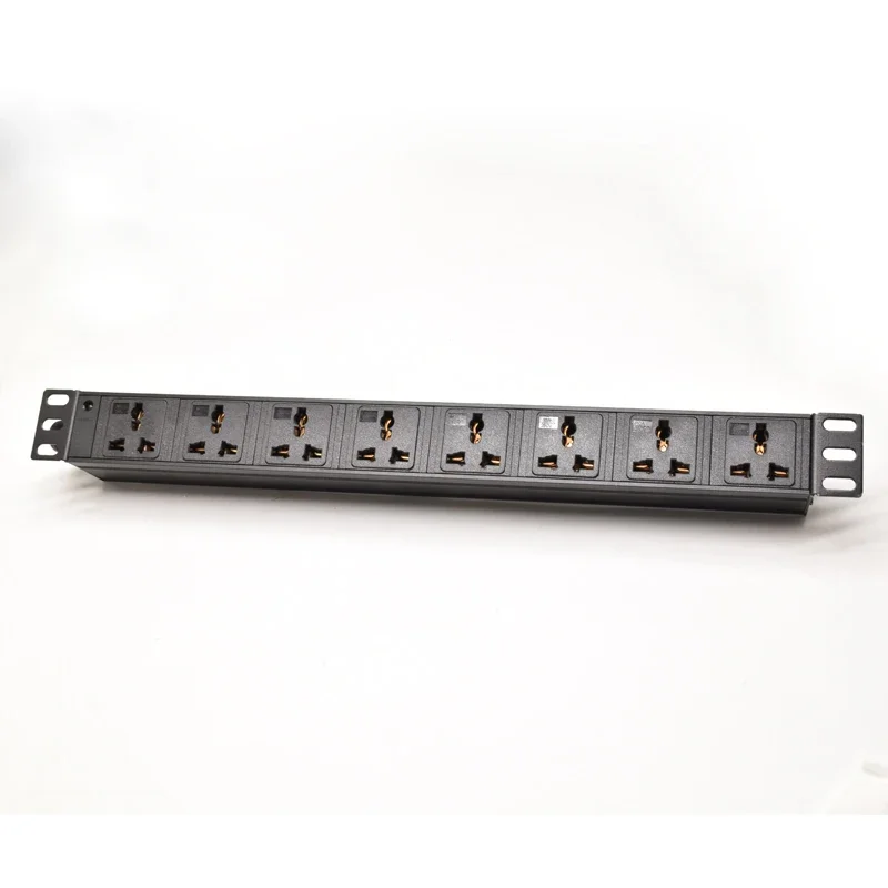 Imagem -02 - Pdu Power Strip Rack de Montagem na Parede do Escritório Doméstico Soquete 10 Maneiras Universal Tomadas Adaptador Led 2m Cabo