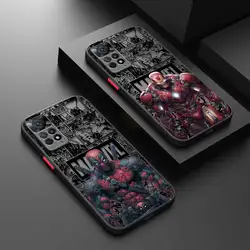 Matte Case For Redmi Note 11 12 12S 10 Pro 8 9 8T 11T 9S 10S 11S Redmi 12 10 K40 9 12C Marvel Deadpool Iron Man