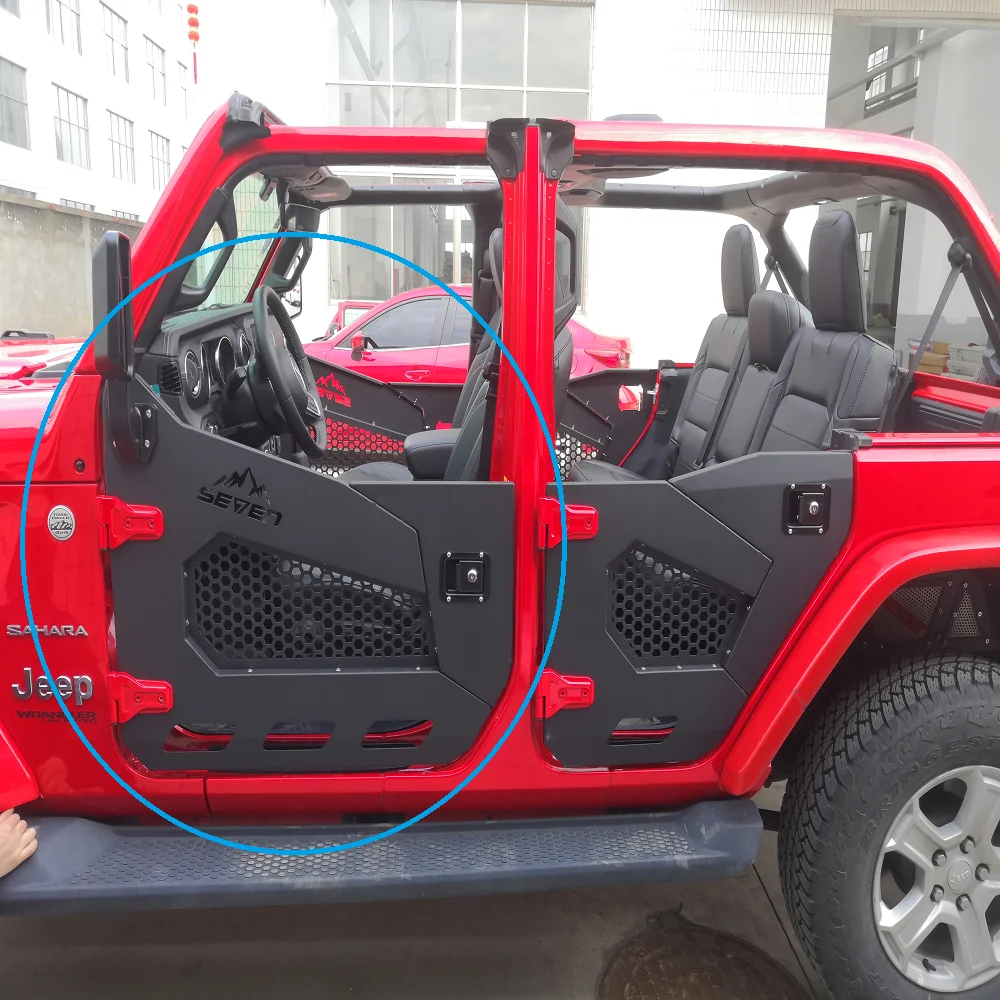 

Summer Doors Tubular Doors with Side View Mirror Off Road Steel Body Armor Guards for Jeep Wrangler JK 2007-2017 2 Door J364