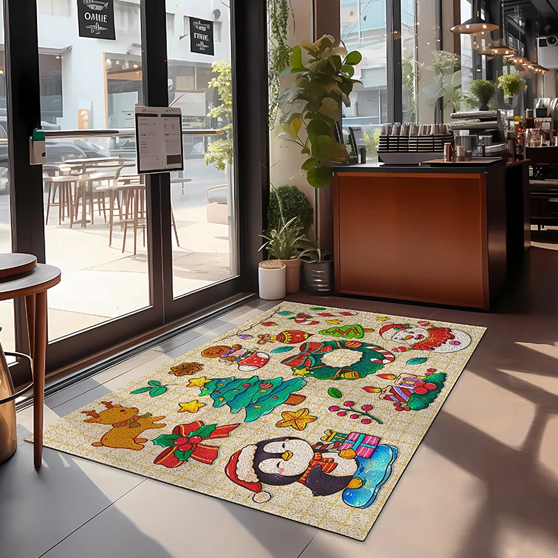 سجادة أرضية لمدخل عيد الميلاد من VIKAMA، مسند للقدمين عند المدخل الرئيسي، ديكور جو في مركز التسوق، ديكور منزلي