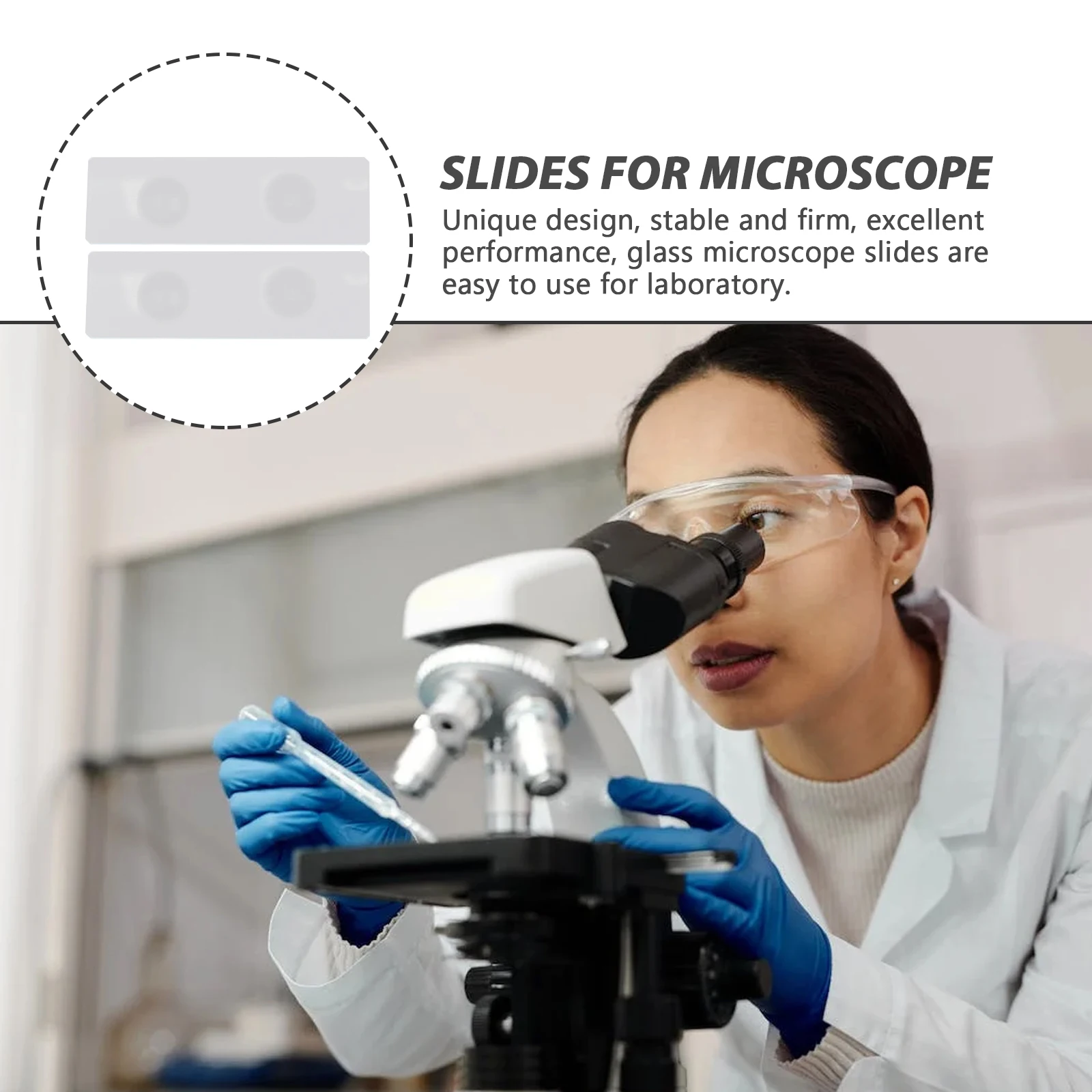 

50 Pcs Double Concave Slides Microscope with Specimens Plant Laboratory Glass Blank