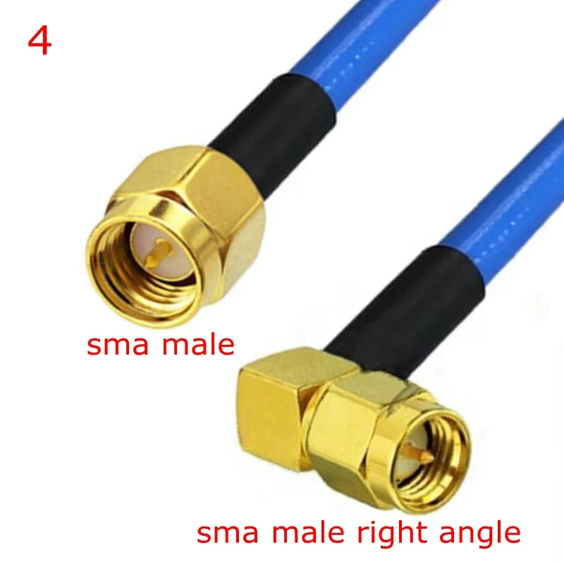 RG-402 Cable SMA To SMA Male Female Connector RPSMA To SMA Right Angle Crimp for RG402 High Frequency Test 50ohm Fast Brass