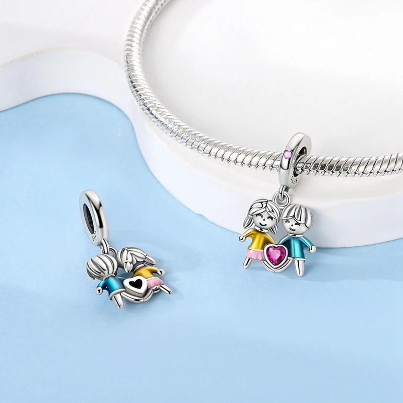 

Charms Silver 925 Couple Heart Infinite Love Pendant Beads Fit Charms Plata 925 Original Bracelet Beads Women Jewellery Making