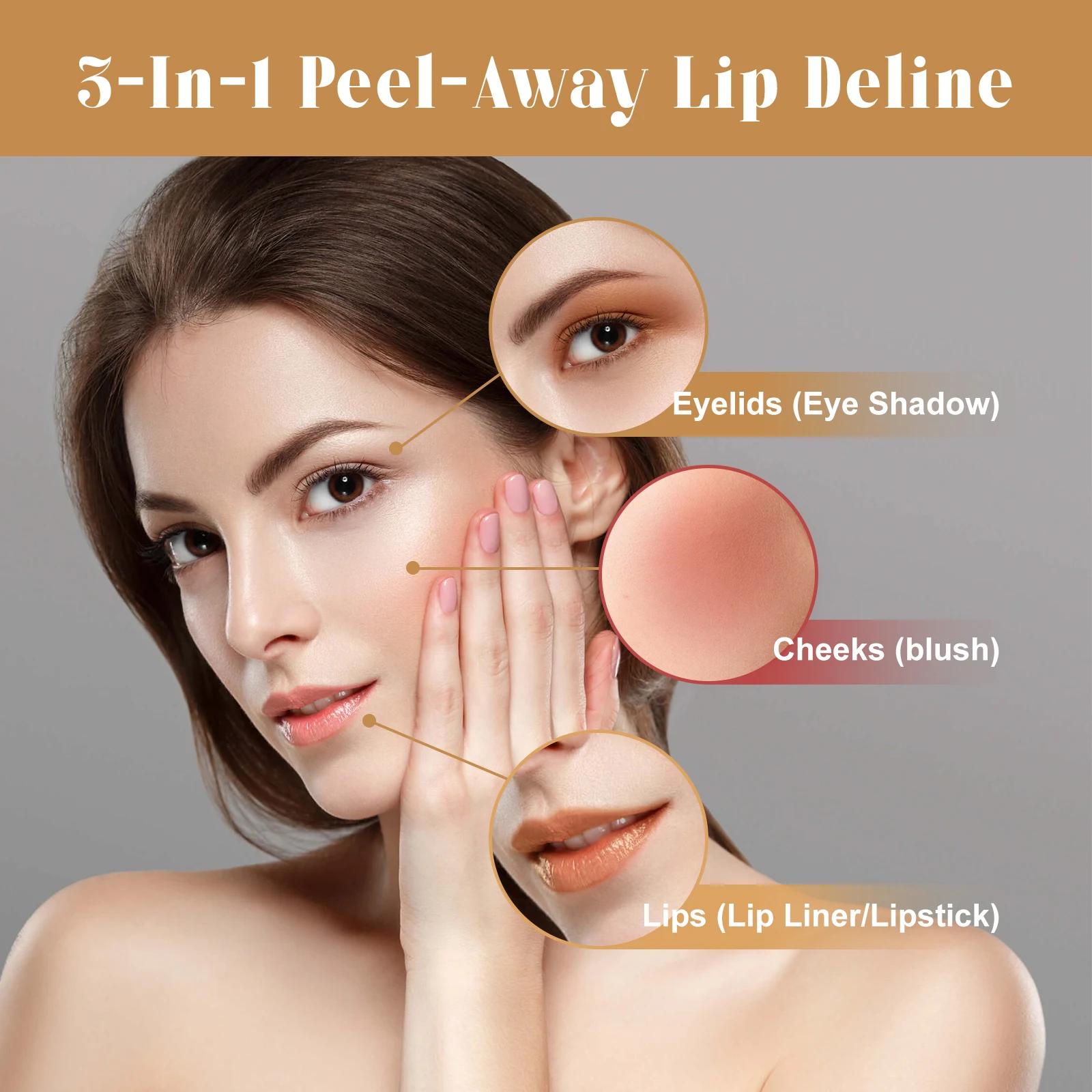 EELHOE Light/Dark Brown Peel Off Lip Liner Stain Outline Full Lips Appearance of Your Lips Waterproof Long Lasting Lip Liner Lip