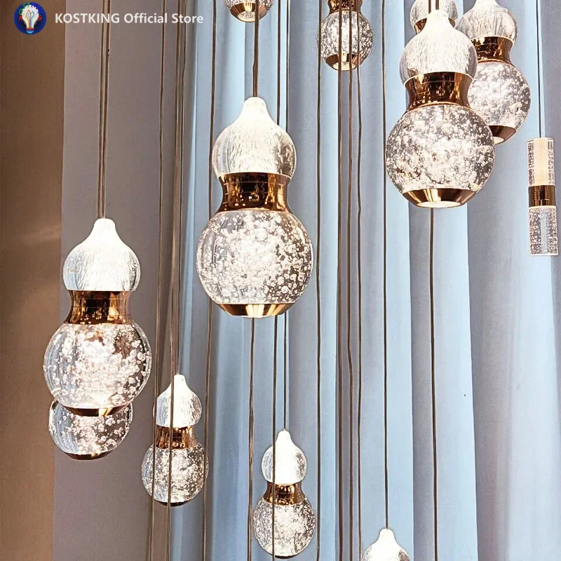 الحديثة درج الثريا قلادة أضواء إضاءة داخلية مصباح السقف شنقا ضوء led الثريات لغرفة المعيشة الإضاءة الداخلية