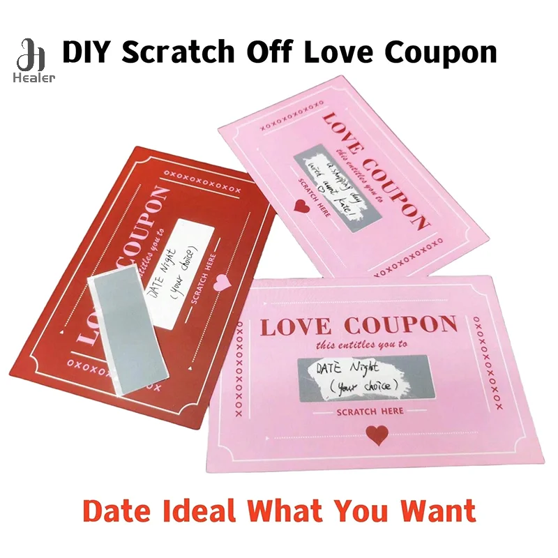 20 Pieces Scratch-Off Love Coupons DIY Valentine's Day Love Coupons Creative Birthday Gifts For Boyfriends