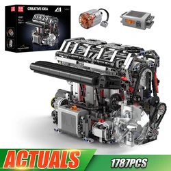 Mold King 10087 Technical Car Building Block il motore a benzina motorizzato L4 Model Assembly Car Brick Toys regalo di natale per bambini
