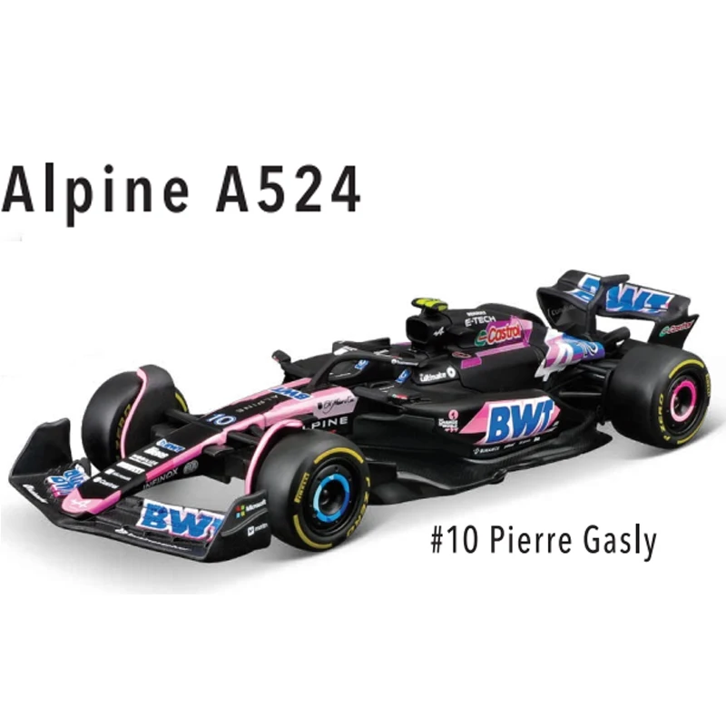 Bburago 1:43 Alpine F1 Team A524 2024 Alloy Car Miniature Diecast Model #10 Pierre Gasly #31 Esteban Ocon Toy Collectible