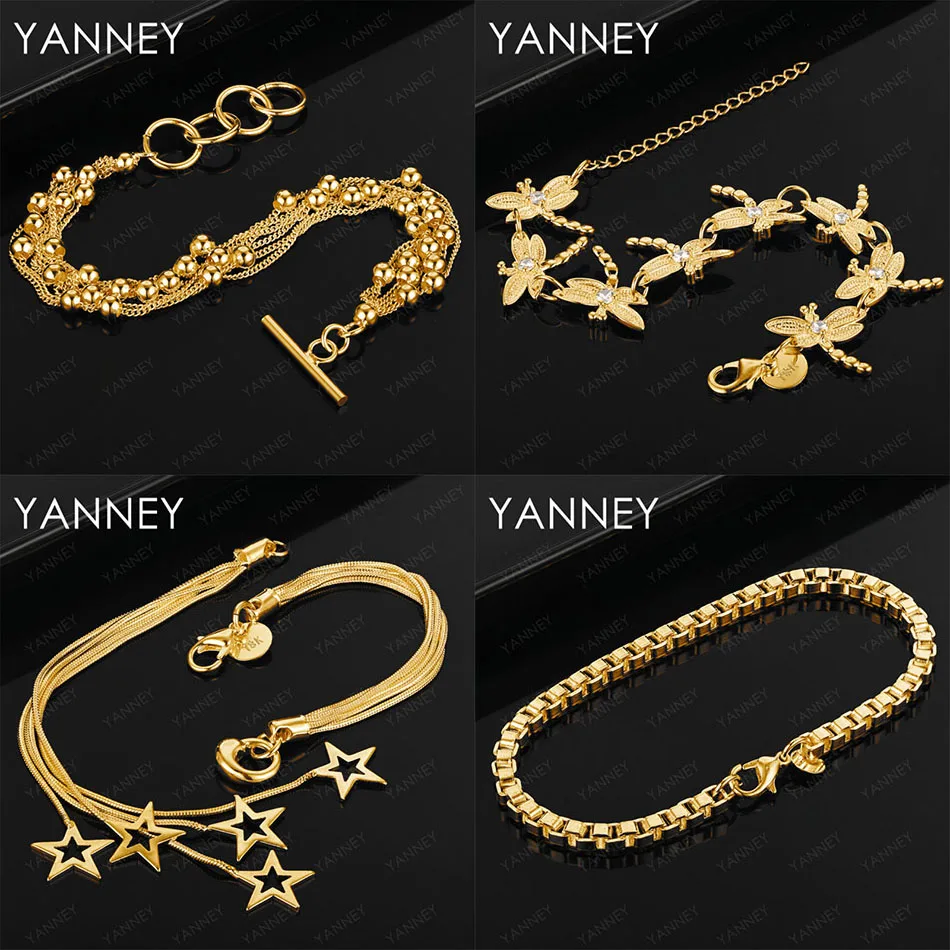 

Luxury 925 Sterling Silver 18K Gold Exquisite Dragonfly Star Bracelet Women's Jewelry Accessories Fashion Gift