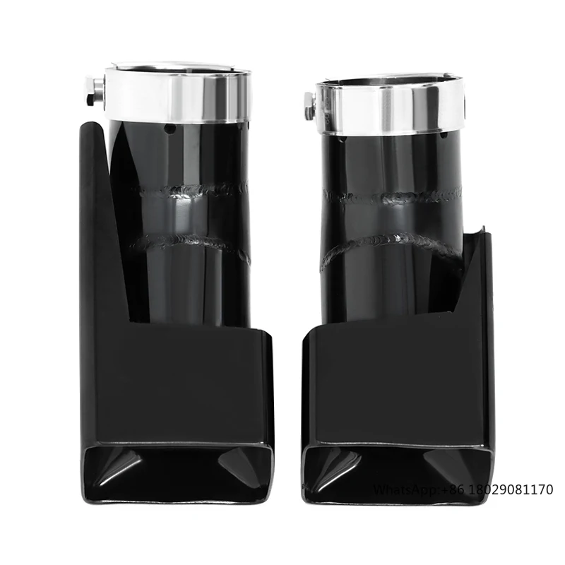 

SYPES For Land Rover Defender L663 car exhaust tip tailpipe 304 stainless steel black square nozzle single exhaust muffler tip