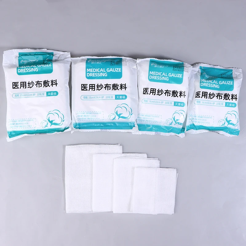 

20Pcs/2Packs Portable Sterile Medical Gauze Block Combat Hemostatic Wound Dressing Sterile Medical Gauze Pad Wound Care Supplies