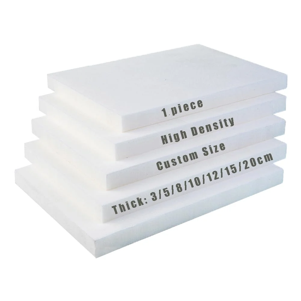 Custom High Density White Foam Bench Cushion Foam Upholstery Replacement Pad Bay Window Pads Mattress Sofa Seat Cushion Foam