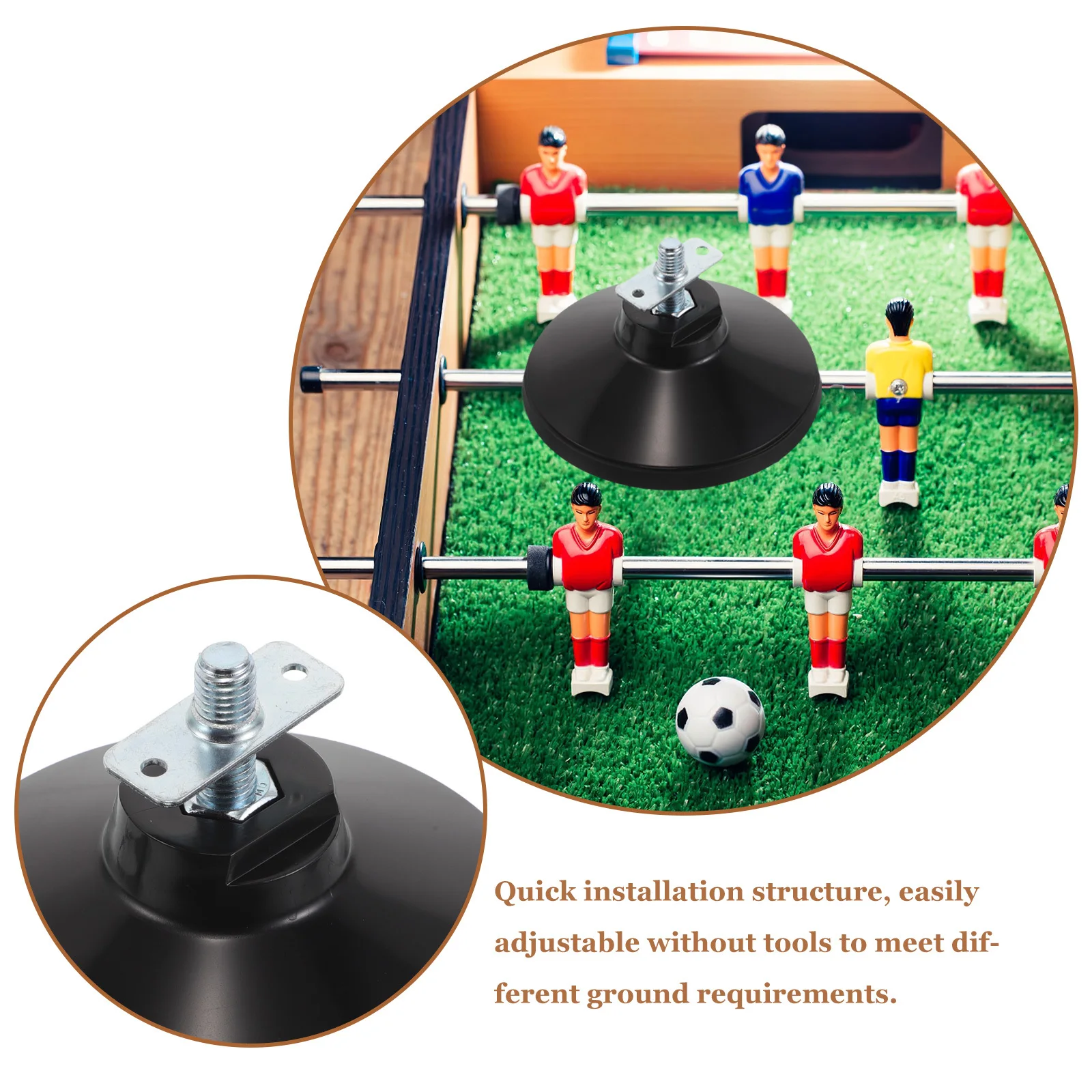 Livellatori per gambe da biliardino 2 pezzi M12x3.2 Piedini regolabili resistenti per un'esperienza di gioco stabile Tavolo da biliardo per ufficio domestico