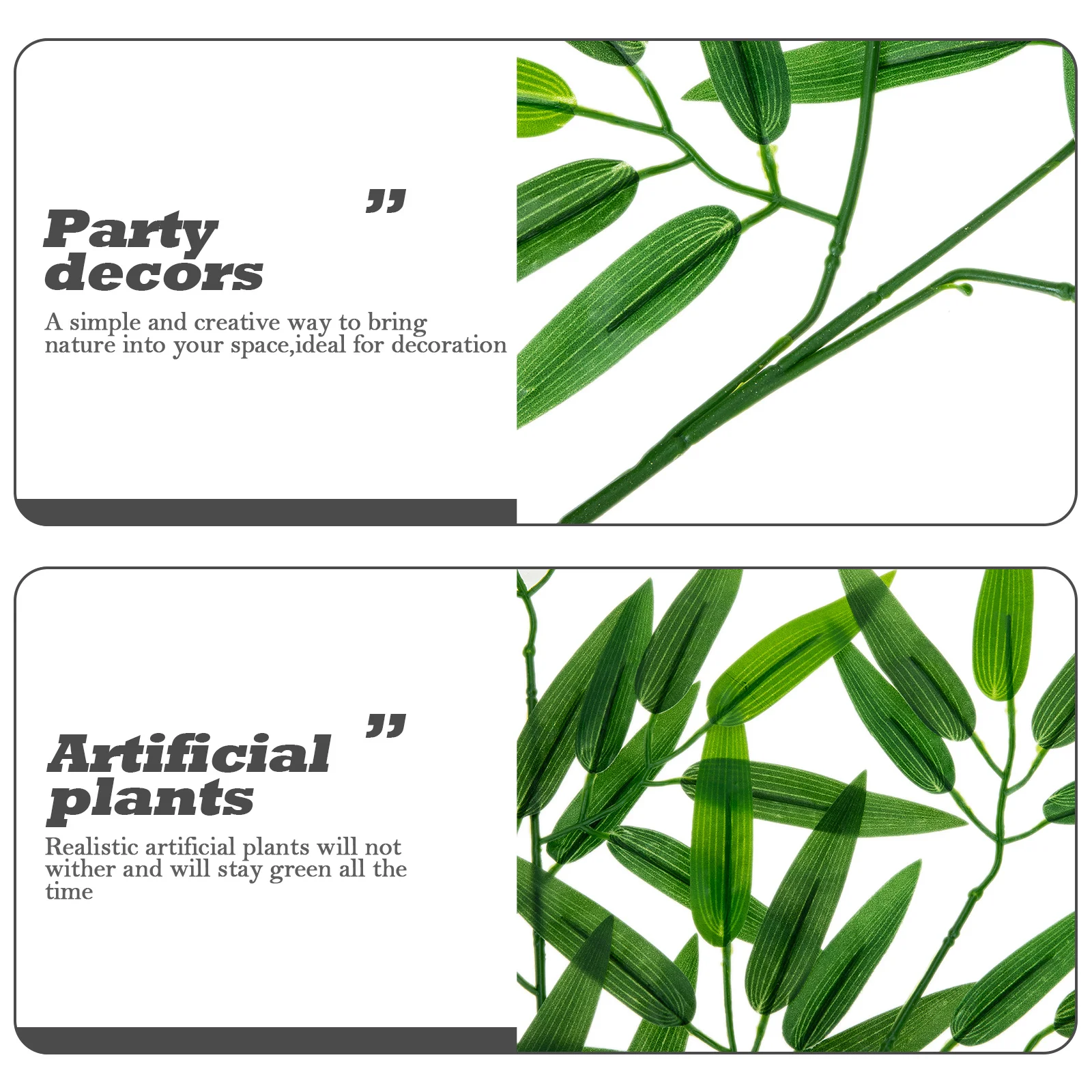 

5Pcs Lifelike Bamboo Leaves Safe Materials Long Lasting Indoor Outdoor Decor Imitation Bamboo Leaves Party Decors