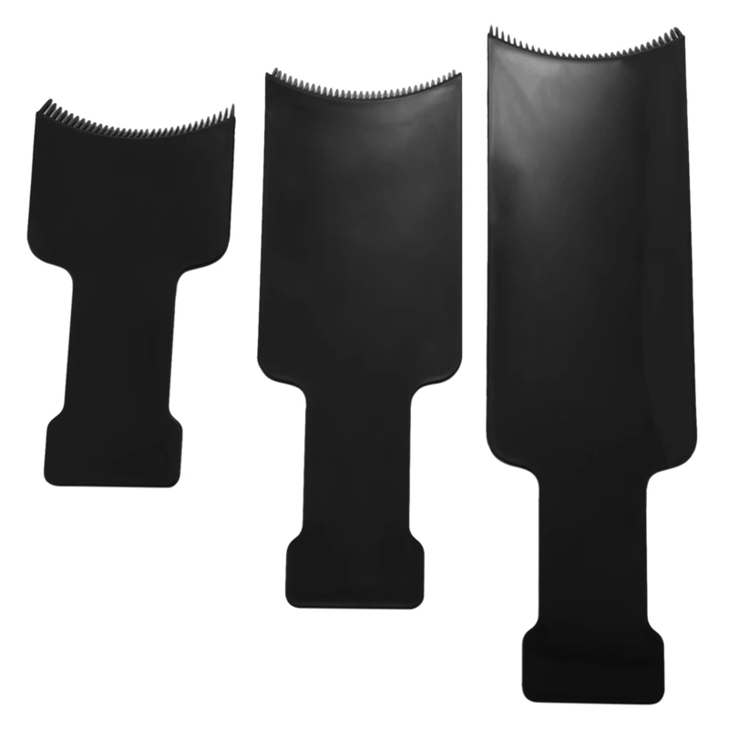 

6Pcs Long Hair Highlighting Sectioning Board Barber Flat Top Paddle Board Comb (Black)