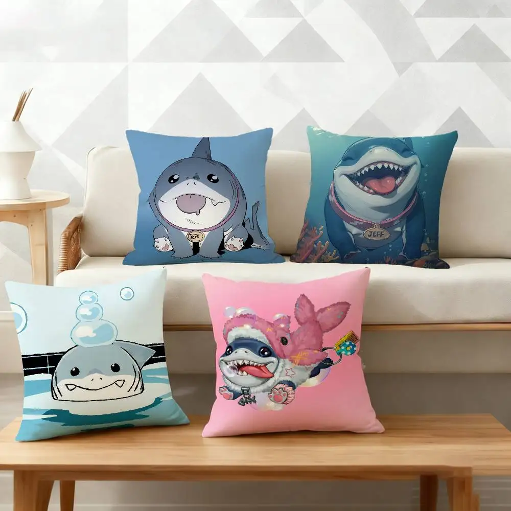 

J-Jeff The Land S-Shark Pillow Case Cushion Cover Throw Pillow Case For Car Sofa