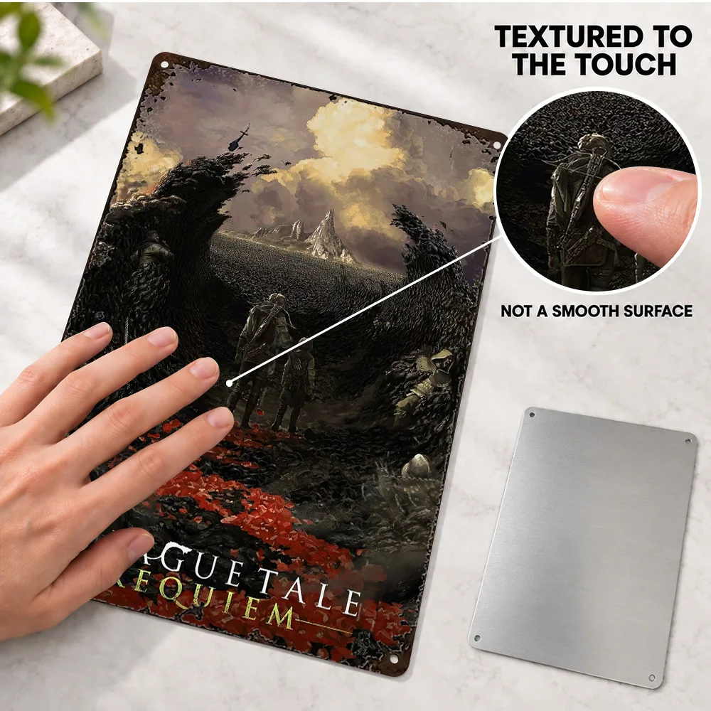 A Plague Tale Requiem Aluminum Poster Customized Metal Sign Anime Illustration Wall Art For Reading Corner Fantasy Lover Gift