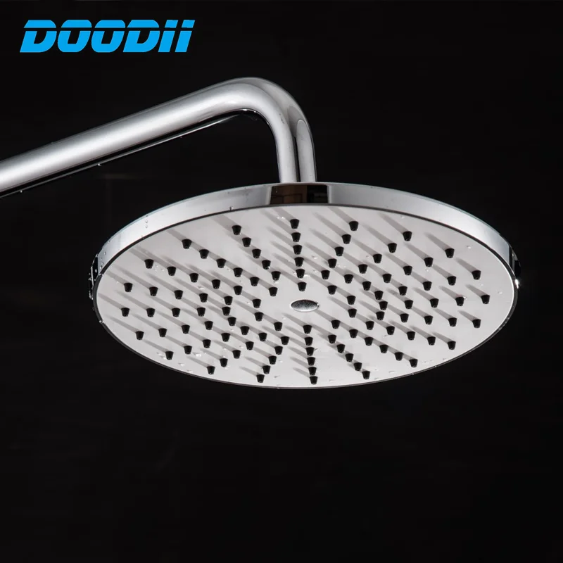 DooDii Shower Head 21cm Bathroom Accessories Overhead Shower Panel 9 Inch Ultrathin ABS Plastic Rainfall Round Chrome Finish