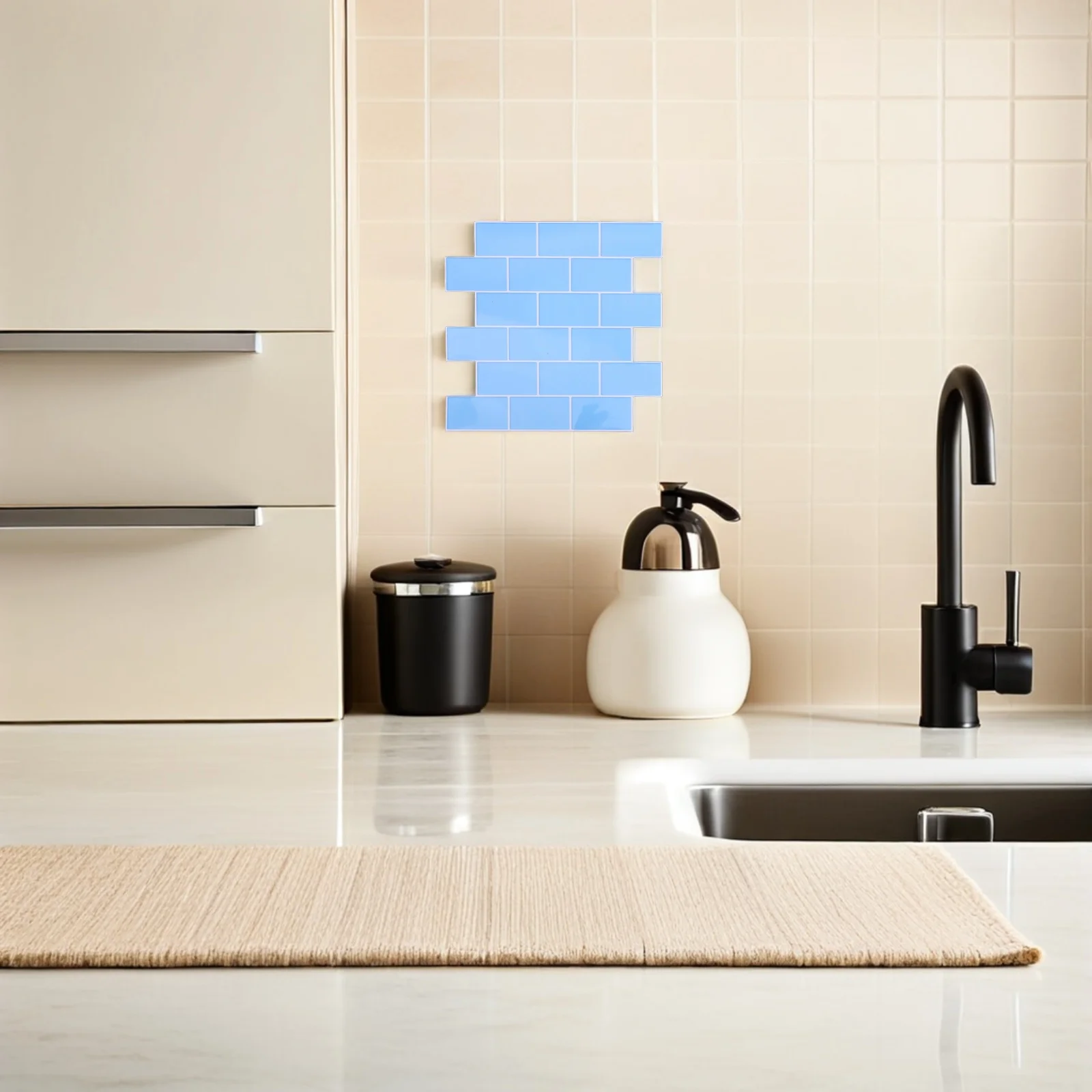 

6Pcs 30x30cm Peel and Stick Tile Stickers Waterproof PVC Self-Adhesive for Kitchen Bathroom Vinyl Tile Stickers