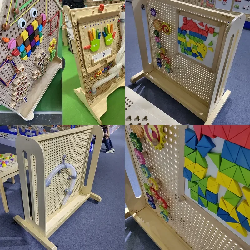 2026 Kindergarten corridor construction area hole board movable building block wall puzzle varied jack wall toy early