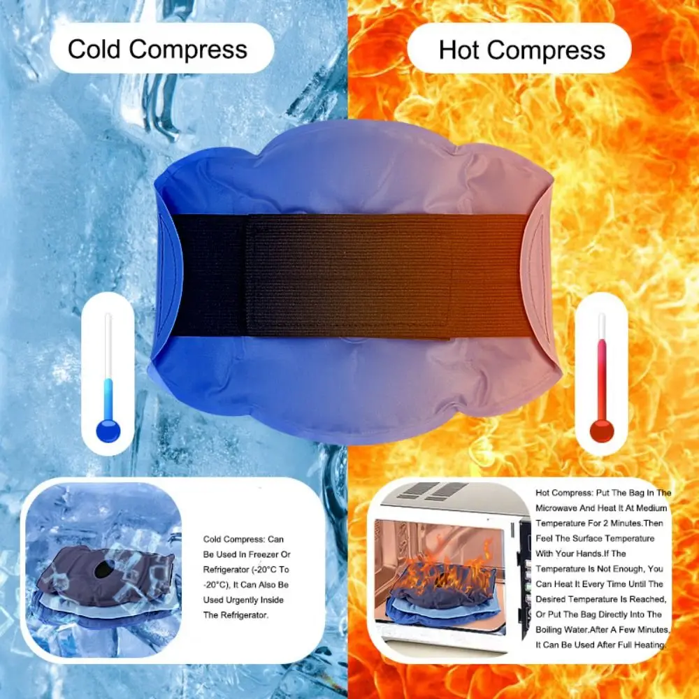 Practical Reusable Gel Knee Ice Pack Joint Relief Dual Temperature Nylon Gel Pack Flexible Strap Design Sports Pack