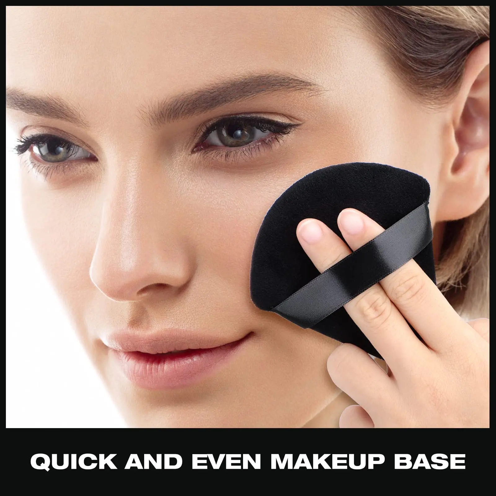 Esponja de maquillaje Facial triangular negra, esponja de terciopelo suave para cosméticos, mezclador de esponjas, base de belleza, esponja de maquillaje, acceso al maquillaje