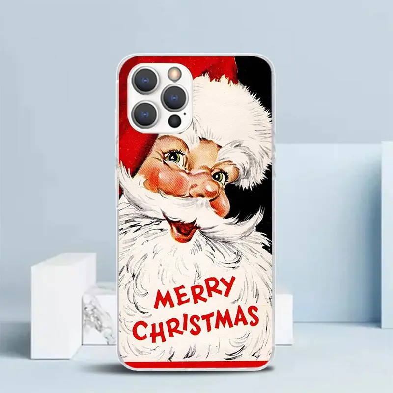 Christmas Santa Claus Present Phone Case For IPhone 16 15 14 13 12 11 Pro Max Mini XR XS X 7 Plus 8 + SE 2020 Soft TPU Back Cove