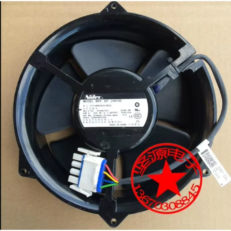 Nidec Y17L48BS2AA5-09E02 BKV DC 48V 0.80A 4-Wire Server Cooling Fan