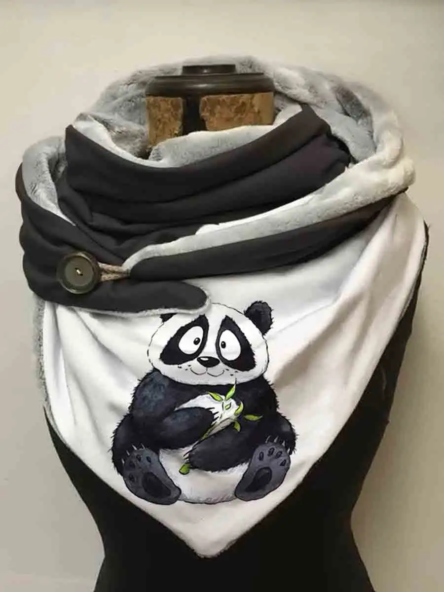 Winter Cute Panda Animal Casual Scarf And Shawl for Women