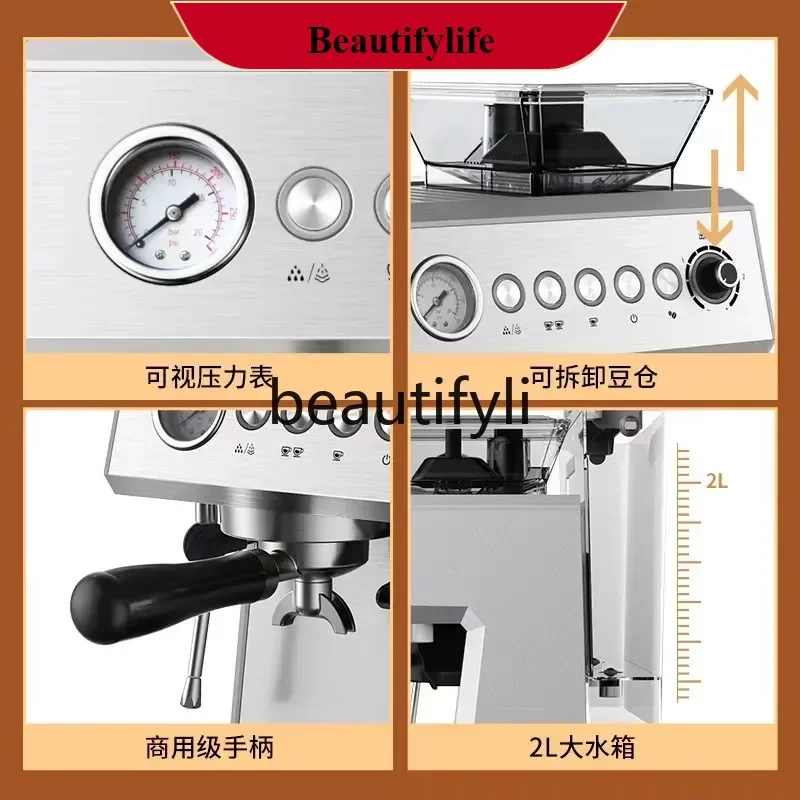 

E132 Coffee machine Automatic household grinding, concentrated grinding machine Commercial steam milk foam