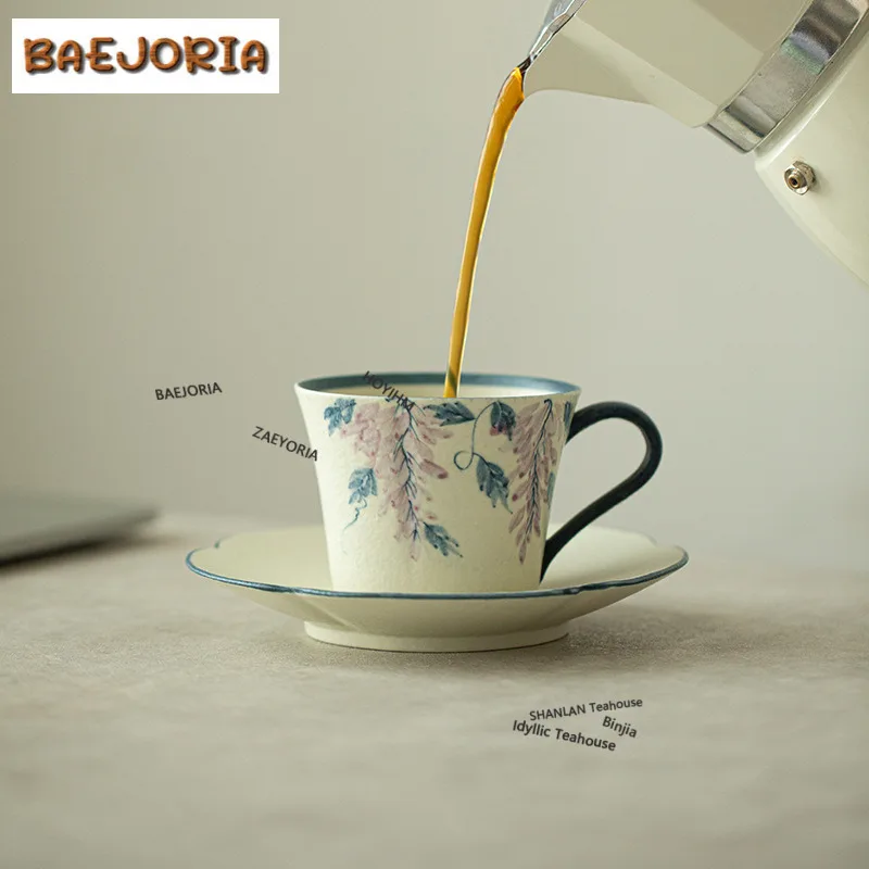 150ml Hand-painted Underglaze Colour Coffee Mug Cappuccino Latte Cup Afternoon Tea Mug Office Water Cup Tea Items Ornaments