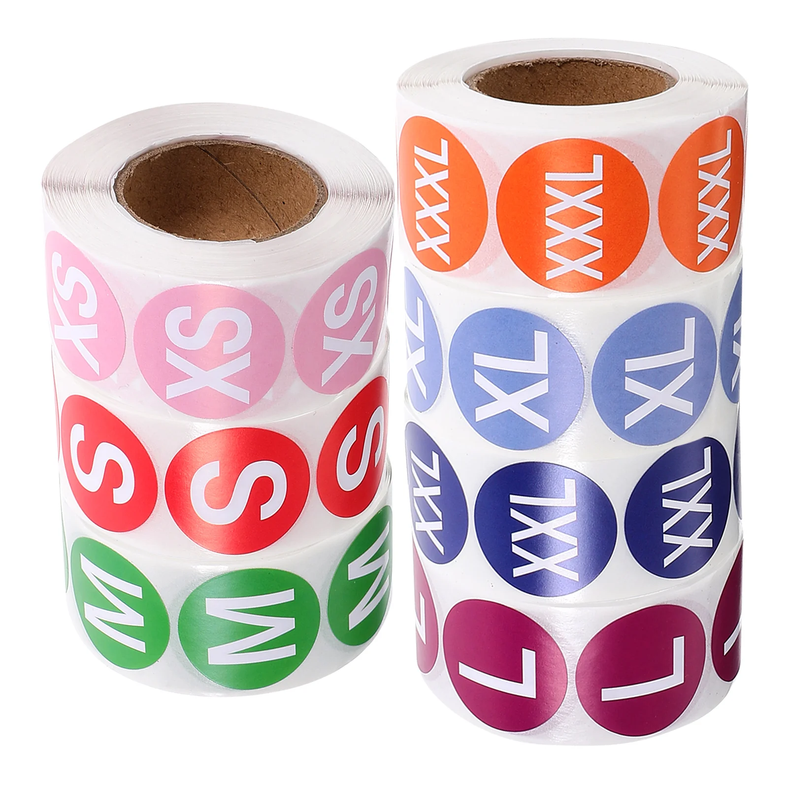 

Self-Adhesive Clothing Size Sticker Labels Round Stickers for Garments Coated Paper Black 7 Rolls Easy Apply for Clothes