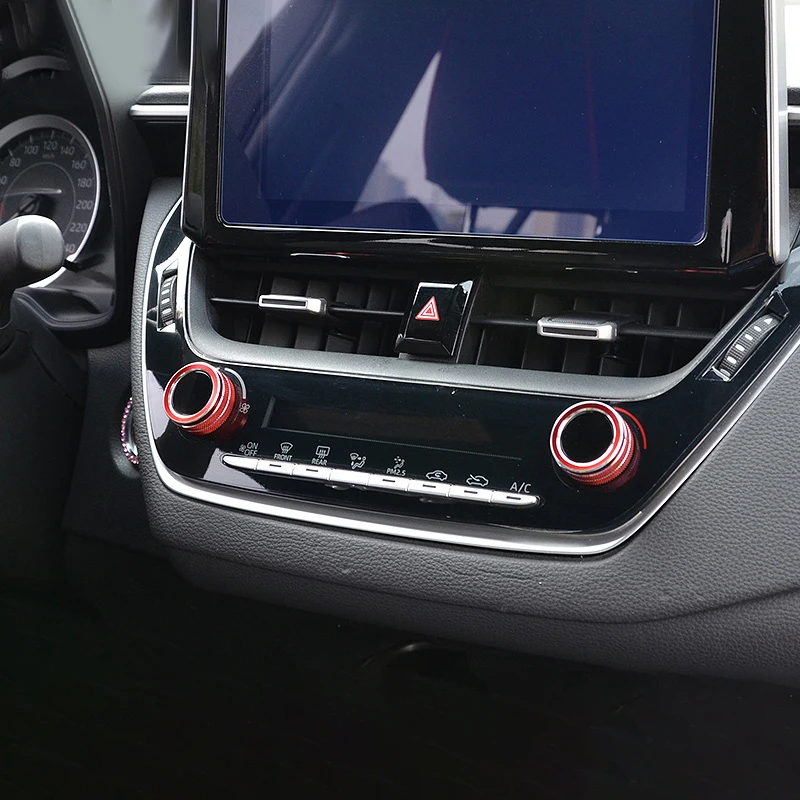 For Toyota Corolla E210 2019 2020 2021 2022 2023 2024 Hybrid Car Air Conditioning Knob Trim Cover Control Switch Decoration Ring view 2