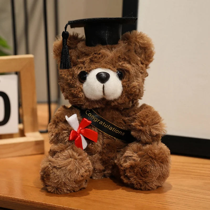 18 cm Dr. Bear süßes Plüschtier, klein, hellbraun, Teddy-Kleidung, Arzthut, Puppe, Abschlussgeschenke – Detail 10