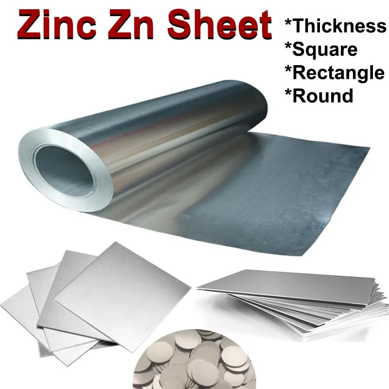 High Purity 99.999% Zn Sheet Metal Foil For Science Lab Accessories Zinc Plate Zinc Strip Round Zn Sheet Customized Support