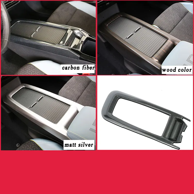 Carbon Fiber Car Center Gear Shift Panel Cover for Volkswagen Vw ID.4X ID.6X 2021 2022 2023 2024 Gear Control ID4 ID6 Kit