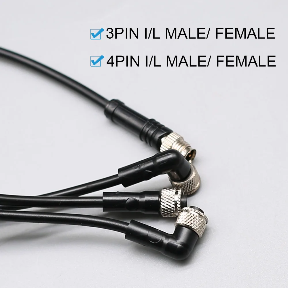 2m  Line M8 3 4 Pins PVC LED IP67 Sensor Cable Connector Type A Socket Plug  Waterproof Male&Female Straight Angle Flange