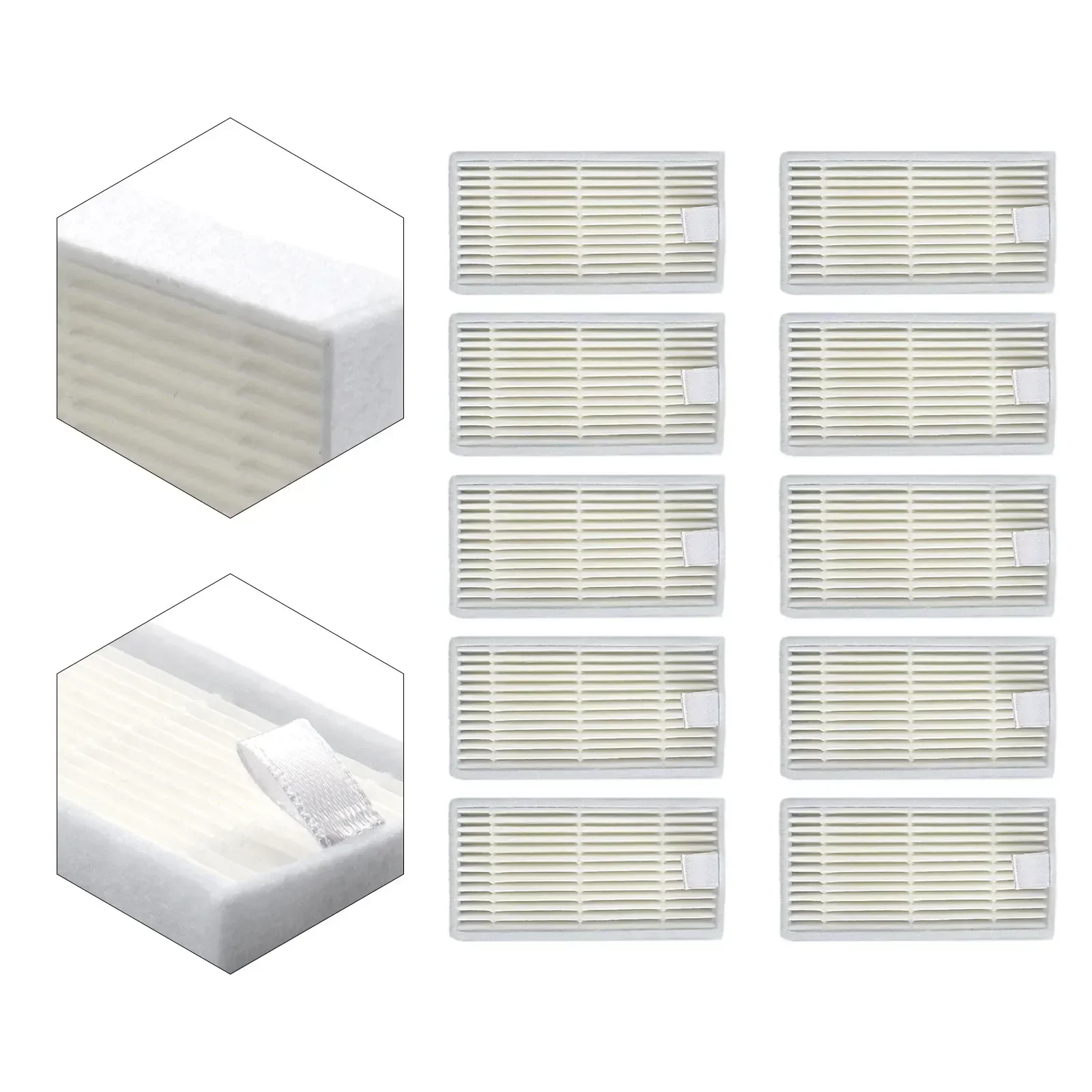

Improved Airflow Professional Filtration Pack Of 10 Filters For SilverCrest SSR 3000 A1 Robot Vacuum Cleaner Accessories