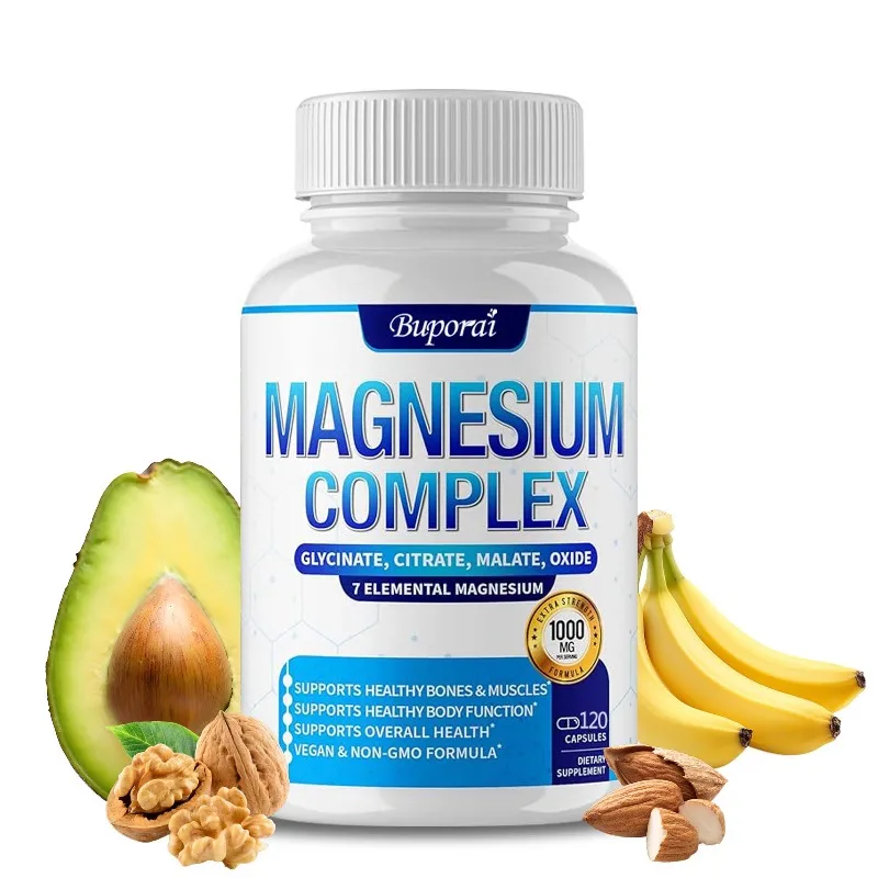 Magnesium Complex Capsules - Antioxidant, Relaxation, Soothes Nerves, Support Muscle, Bone and Heart Health, Enhances Immunity