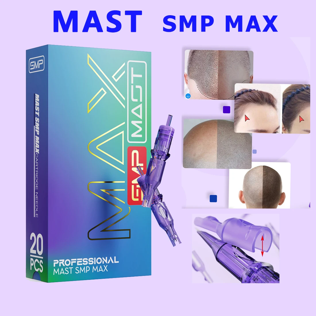 

Иглы-картриджи Mast SMP для микропигментации кожи головы, 20 шт., профессиональные одноразовые иглы для татуажа, совместимые с роторным аппаратом