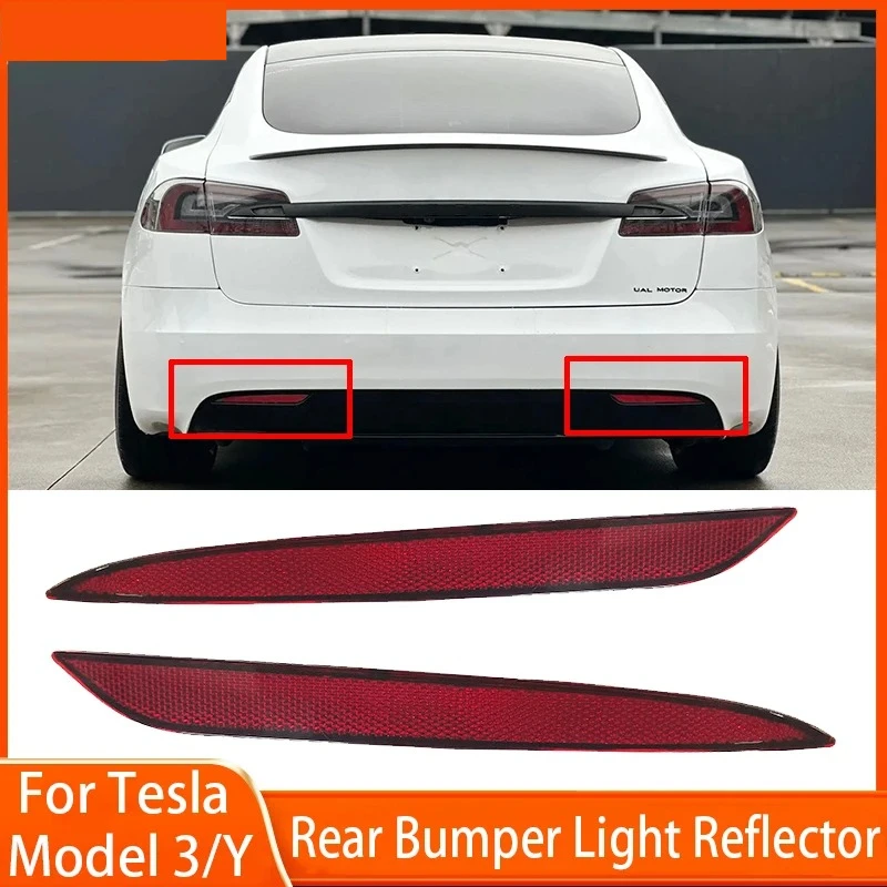 

Для автомобиля для Tesla Model 3/Y/X/S отражатель заднего бампера правый/левый дополнительный отражатель заднего бампера красная линза крышка автомобильных ламп