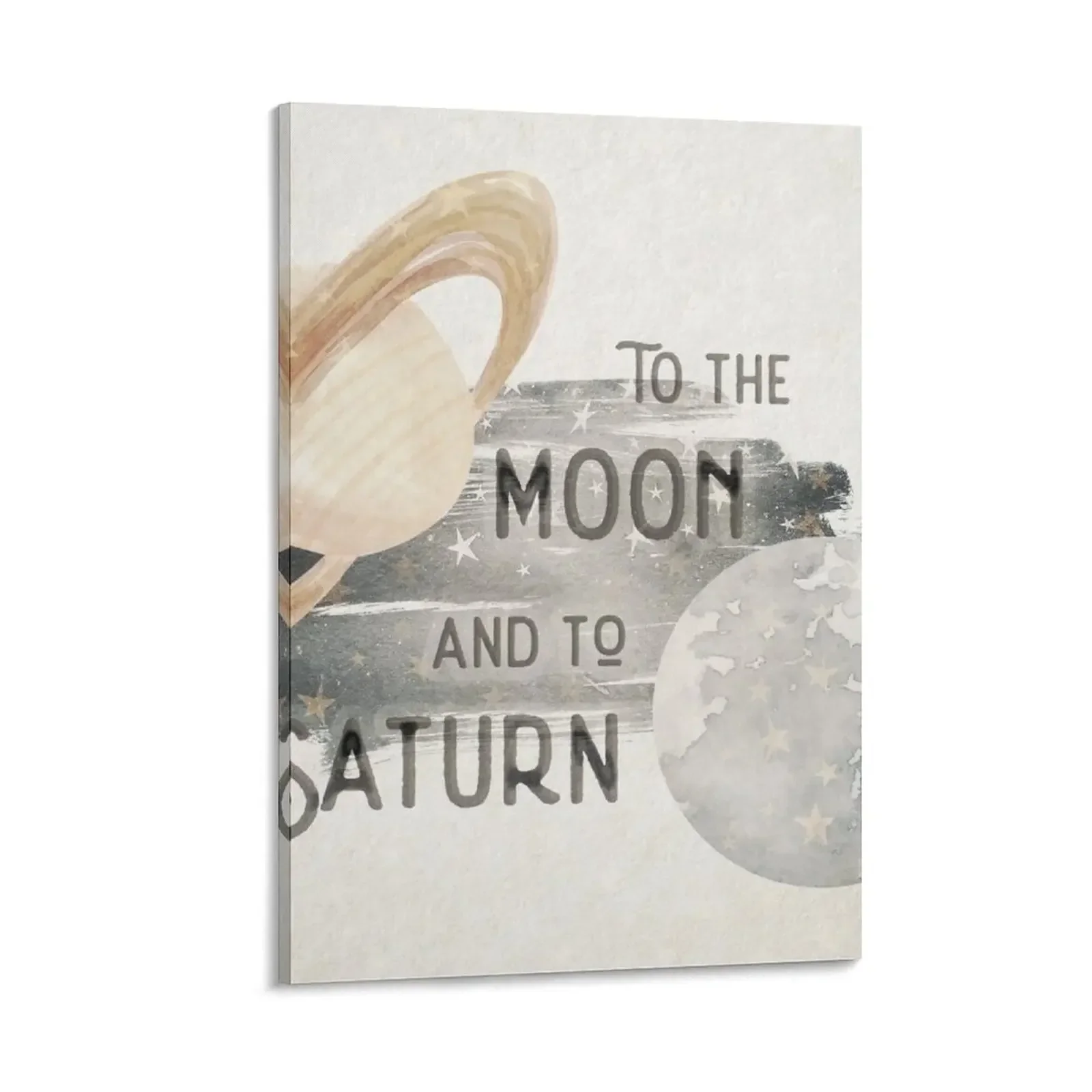 

To The Moon And To Saturn Starry Watercolor Canvas Painting wall decoration painting fashion wall paintings bedrooms decor
