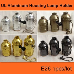알루미늄 소켓 E26 UL 램프 홀더, 미국 소형 조명 베이스 스위치, DIY 램프 액세서리, 110V, 220V