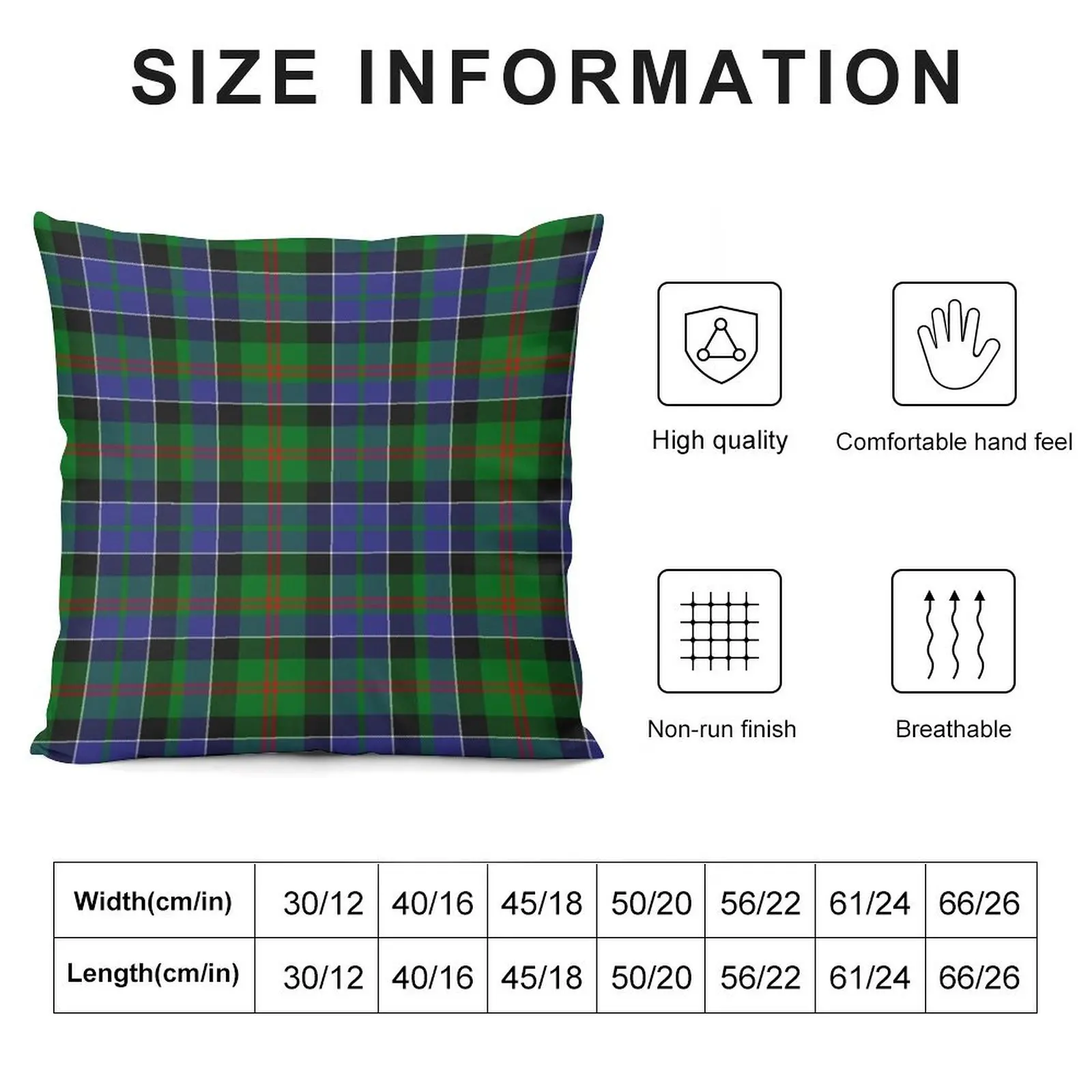 Clan Patterson Tartan Throw Pillow Embroidered Cushion Cover Sofa Cushion Cover Pillow Cases pillow